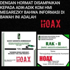 Hasil Tangkapan Layar Info dari Whatsapp dan Instagram tentang RAK HMI Komisariat Megarezky