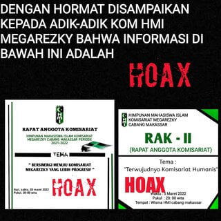 Hasil Tangkapan Layar Info dari Whatsapp dan Instagram tentang RAK HMI Komisariat Megarezky