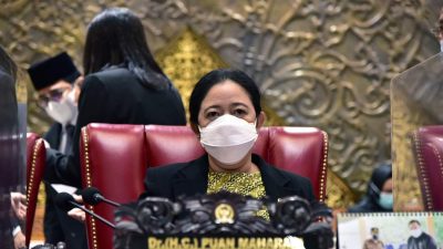 Puan Maharani dalam agenda Pidato Ketua DPR RI Pada Penutupan Masa Persidangan IV Tahun Sidang 2022