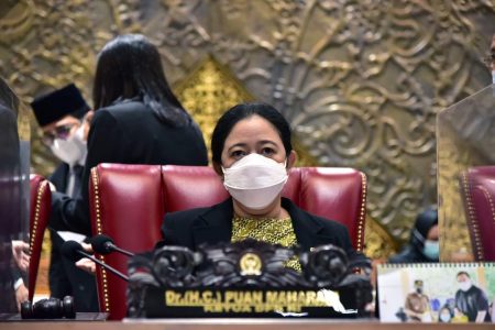 Puan Maharani dalam agenda Pidato Ketua DPR RI Pada Penutupan Masa Persidangan IV Tahun Sidang 2022