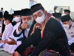 Mentan Syahrul Yasin Limpo dan Andi Sudirman Sulaiman Shalat Idul Fitri bersama