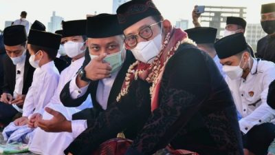Mentan Syahrul Yasin Limpo dan Andi Sudirman Sulaiman Shalat Idul Fitri bersama