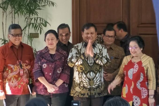 Menhan Prabowo lebaran bersama jokowi juga megawati