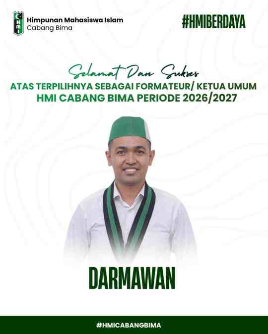 Darmawan Formateur Ketua Umum HMI Cabang Bima