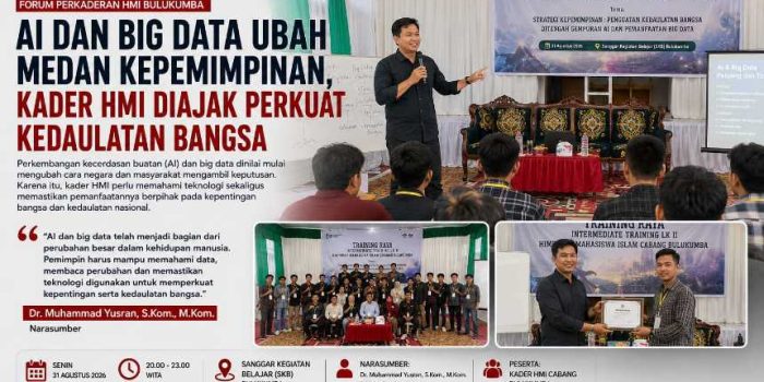 Dr. Muhammad Yusran S.Kom . M.Kom . saat menyampaikan materi Strategi Kepemimpinan Penguatan Kedaulatan Bangsa di Tengah Gempuran AI dan Pemanfaatan Big Data