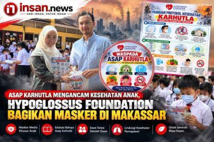 Hypoglossus Foundation Turun ke Sekolah Bagikan Masker Anak di Tengah Kekhawatiran Asap Karhutla